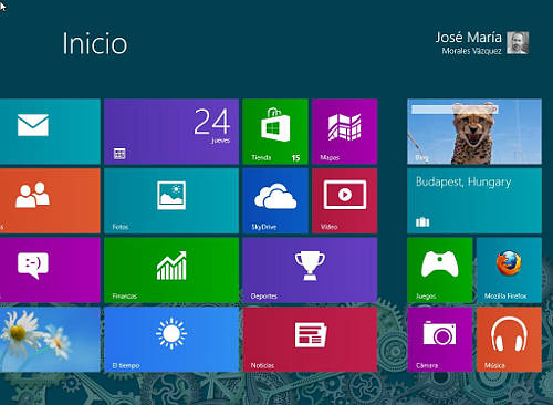 Nueva pantalla de inicio de Windows 8